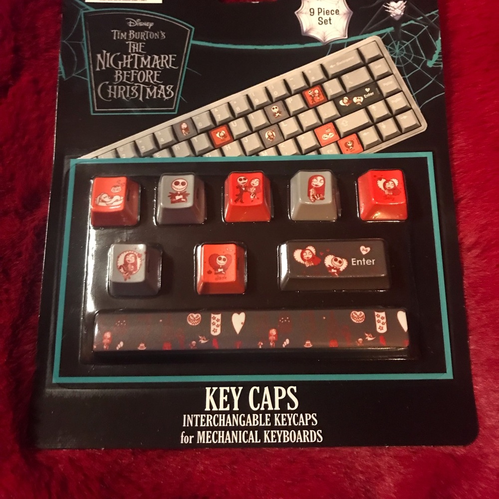 Disney Nightmare Before Christmas Key Caps - Red and Gray